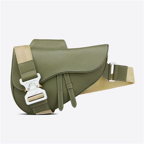 khaki dior|Saddle Bag with Strap Khaki Grained Calfskin .